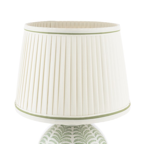(image for) Laura Ashley Stannard Table Lamp Green Ceramic and Polished Chrome With Shade